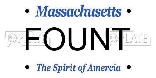 FOUNT Massachusetts License Plate