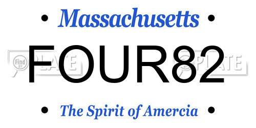 FOUR82 Massachusetts License Plate