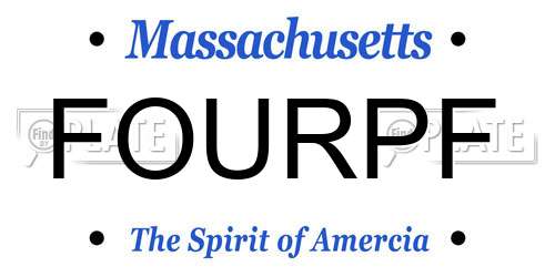 FOURPF Massachusetts License Plate