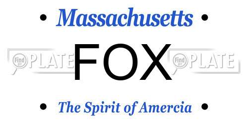 FOX Massachusetts License Plate