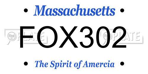 FOX302 Massachusetts License Plate