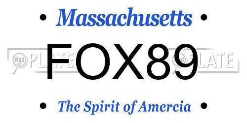FOX89 Massachusetts License Plate