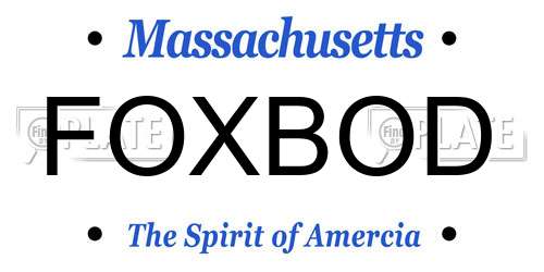 FOXBOD Massachusetts License Plate
