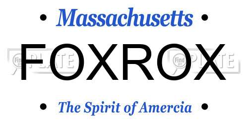 FOXROX Massachusetts License Plate
