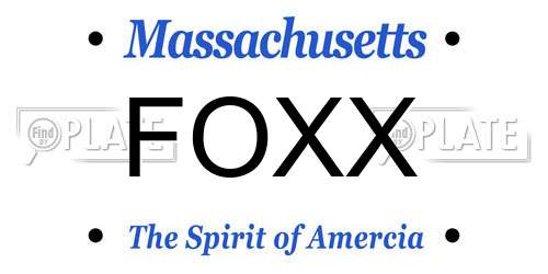 FOXX Massachusetts License Plate
