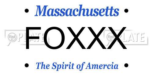 FOXXX Massachusetts License Plate
