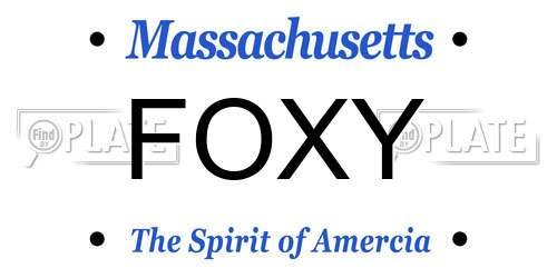 FOXY Massachusetts License Plate