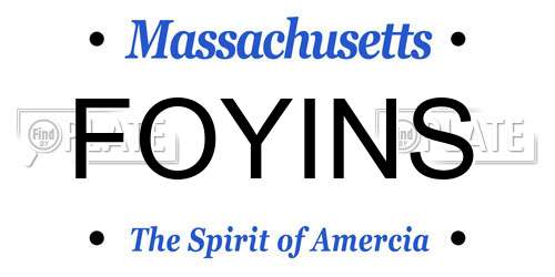 FOYINS Massachusetts License Plate