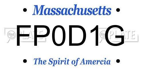 FP0D1G Massachusetts License Plate