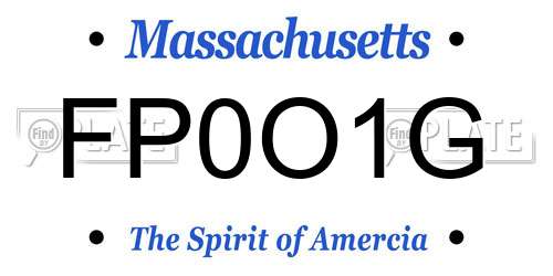FP0O1G Massachusetts License Plate