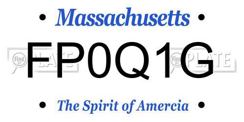 FP0Q1G Massachusetts License Plate