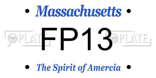 FP13 Massachusetts License Plate