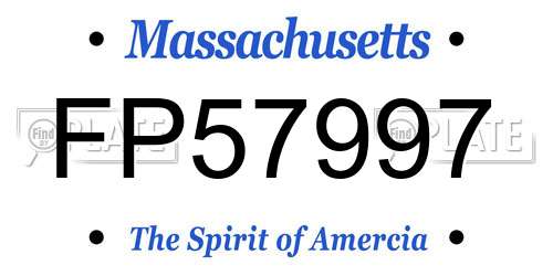 FP57997 Massachusetts License Plate