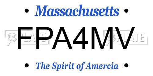 FPA4MV Massachusetts License Plate