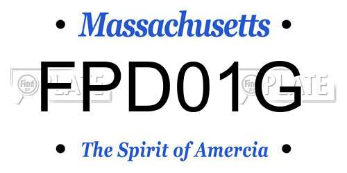 FPD01G Massachusetts License Plate