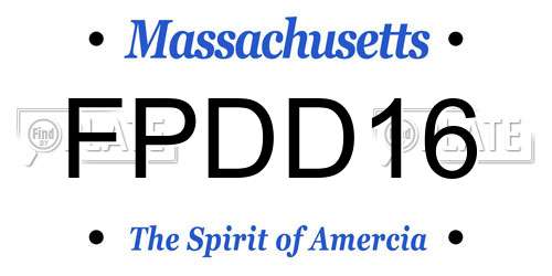 FPDD16 Massachusetts License Plate