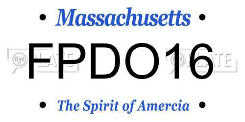 FPDO16 Massachusetts License Plate