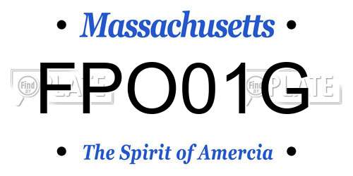FPO01G Massachusetts License Plate