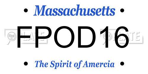 FPOD16 Massachusetts License Plate