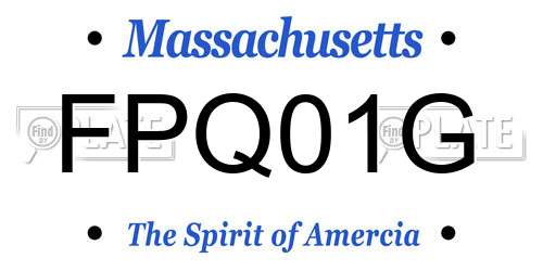 FPQ01G Massachusetts License Plate