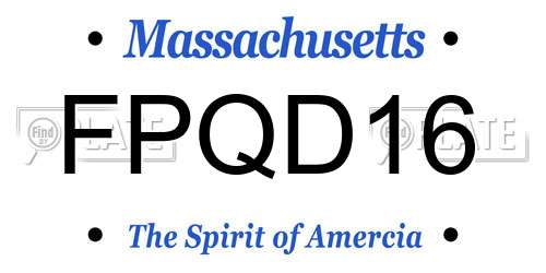 FPQD16 Massachusetts License Plate