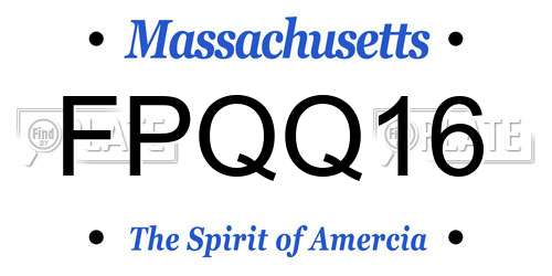 FPQQ16 Massachusetts License Plate