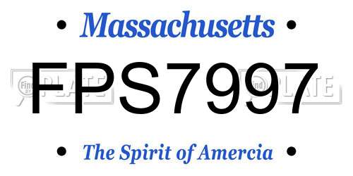 FPS7997 Massachusetts License Plate