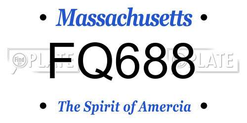 FQ688 Massachusetts License Plate