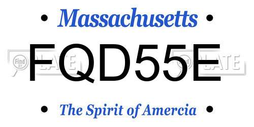 FQD55E Massachusetts License Plate