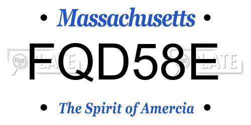 FQD58E Massachusetts License Plate