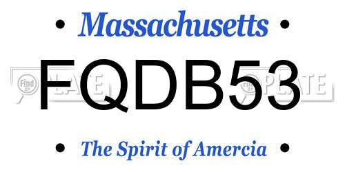 FQDB53 Massachusetts License Plate