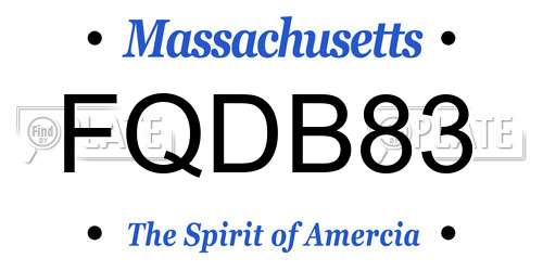 FQDB83 Massachusetts License Plate
