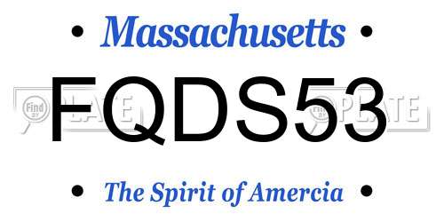 FQDS53 Massachusetts License Plate