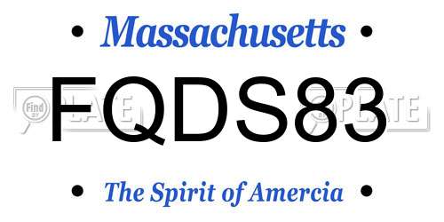 FQDS83 Massachusetts License Plate