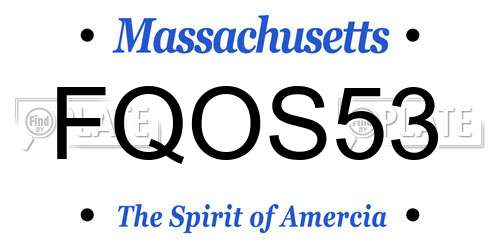 FQOS53 Massachusetts License Plate