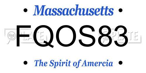 FQOS83 Massachusetts License Plate