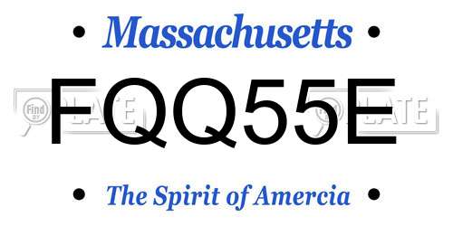 FQQ55E Massachusetts License Plate