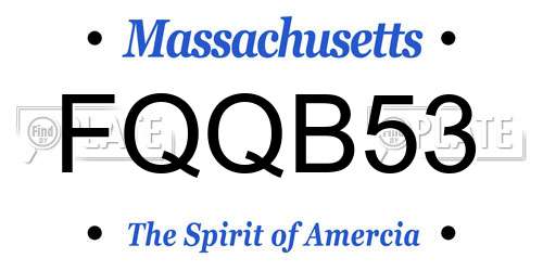 FQQB53 Massachusetts License Plate