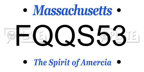 FQQS53 Massachusetts License Plate