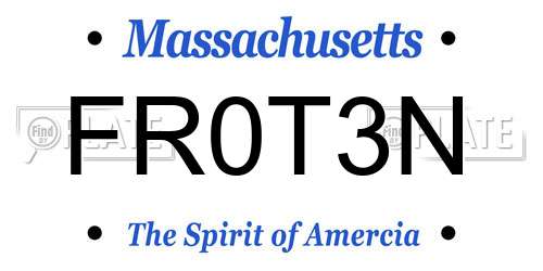 FR0T3N Massachusetts License Plate