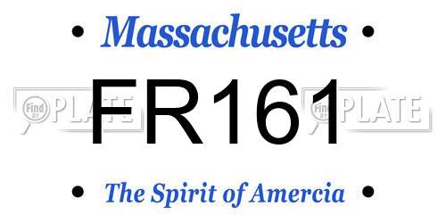 FR161 Massachusetts License Plate