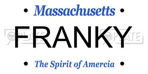 FRANKY Massachusetts License Plate
