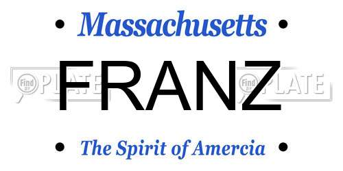 FRANZ Massachusetts License Plate