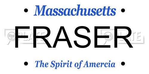 FRASER Massachusetts License Plate