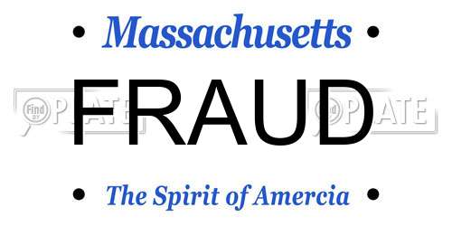 FRAUD Massachusetts License Plate