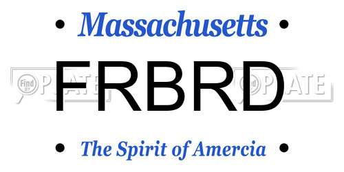 FRBRD Massachusetts License Plate