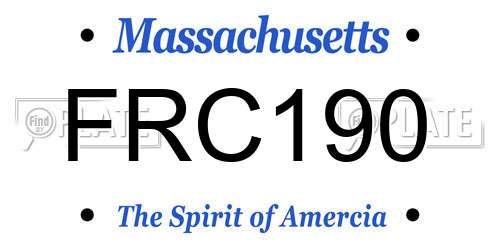 FRC190 Massachusetts License Plate