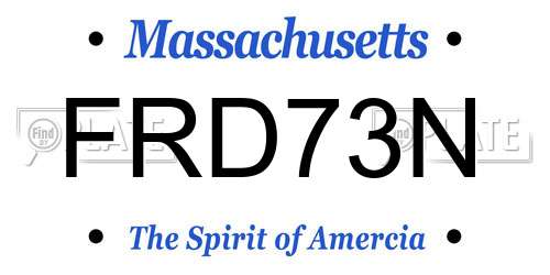 FRD73N Massachusetts License Plate