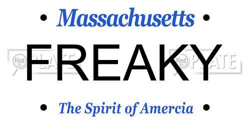 FREAKY Massachusetts License Plate
