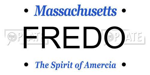 FREDO Massachusetts License Plate